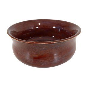 Handmade Reddish Brown & Blue Glaze Pottery Bowl Trinket Dish Artist Signed JB